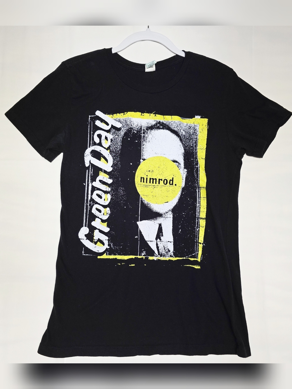 Green Day Nimrod Graphic Tee - Black with Yellow & White Print
